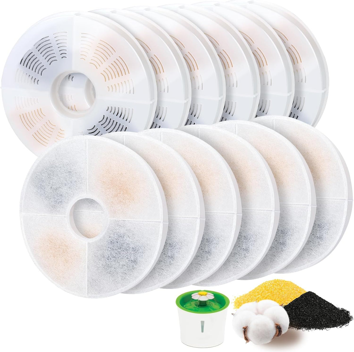 12 Pack Cat Water Fountain Filter Replacement Compatible with Catit - 12 pack