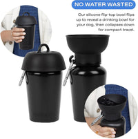Springland 22oz Classic Portable Dog Water Bottle with Built-in Bowl - Black / 20oz Flip - image 2
