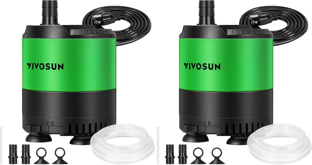 VIVOSUN 400GPH Sub Water Pump for Fish Tank, Pond, Aquarium - 5"×4"-210 (Pack of 2)