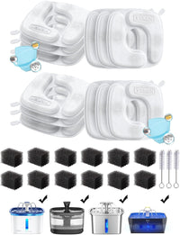 Veken Cat Water Fountain Filters, F1 Series - 12 Filters+12 Sponges (6 month supply)