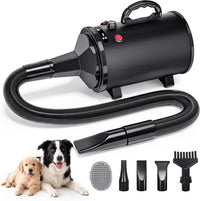 Dog Hair Dryer, Pet Hair Blower Dryer High Velocity - Black