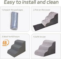 Dog Stairs for Small Dogs 15.7'' H, 3-Step High Density Foam – Essentials for Dogs - Grey / 4 / Standard 4 Step-18.0"H - image 4