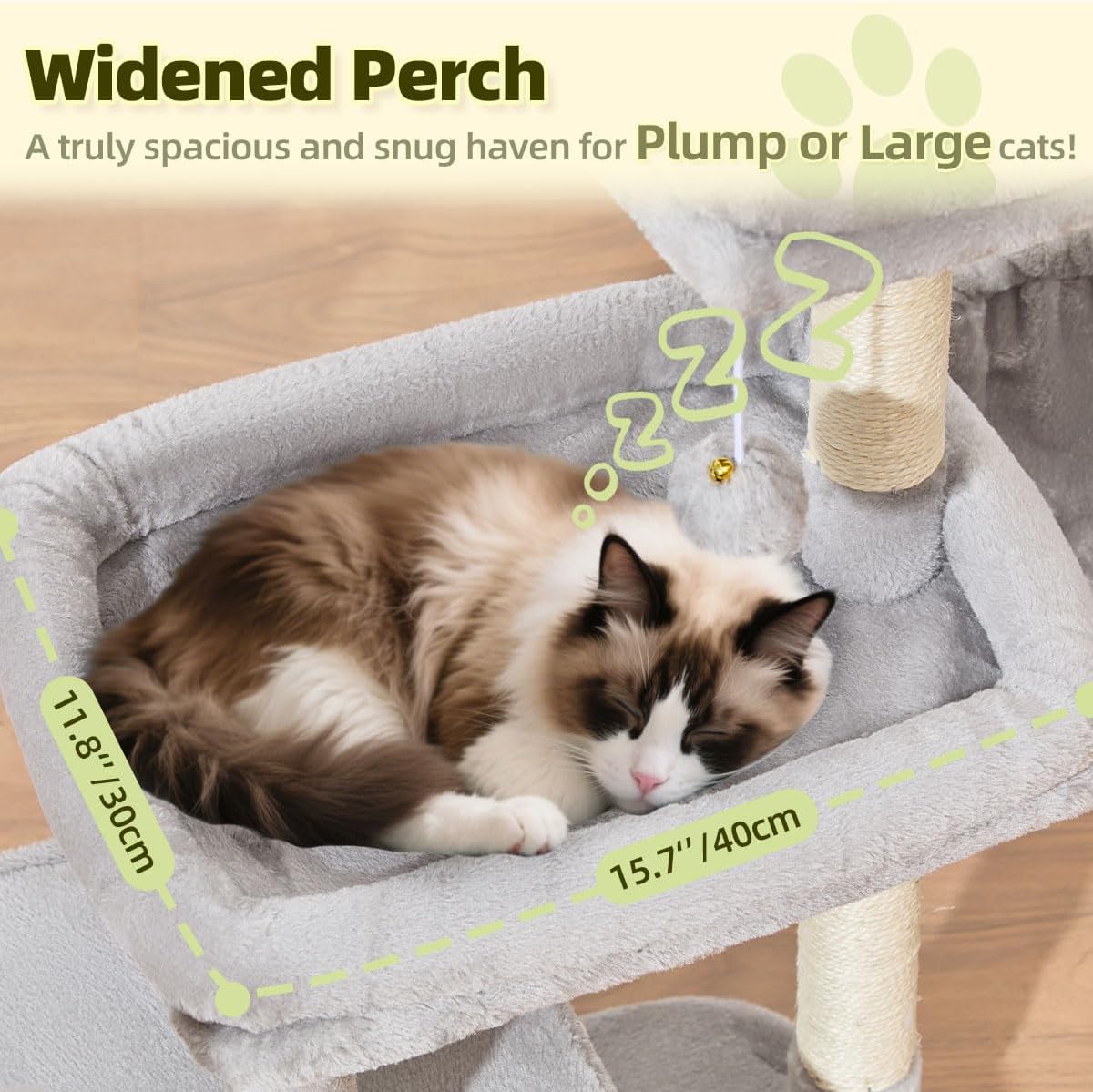 Taoqimiao 32.2in Cat Tree with Toy - Light Gray / 32.2 inch - image 2