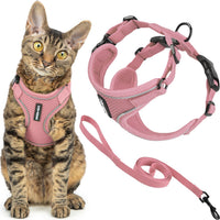 Voyager Escape-Proof Step-in Harness & Leash, Orange - Pink (327) / M (Chest: 16.5 - 19.5")