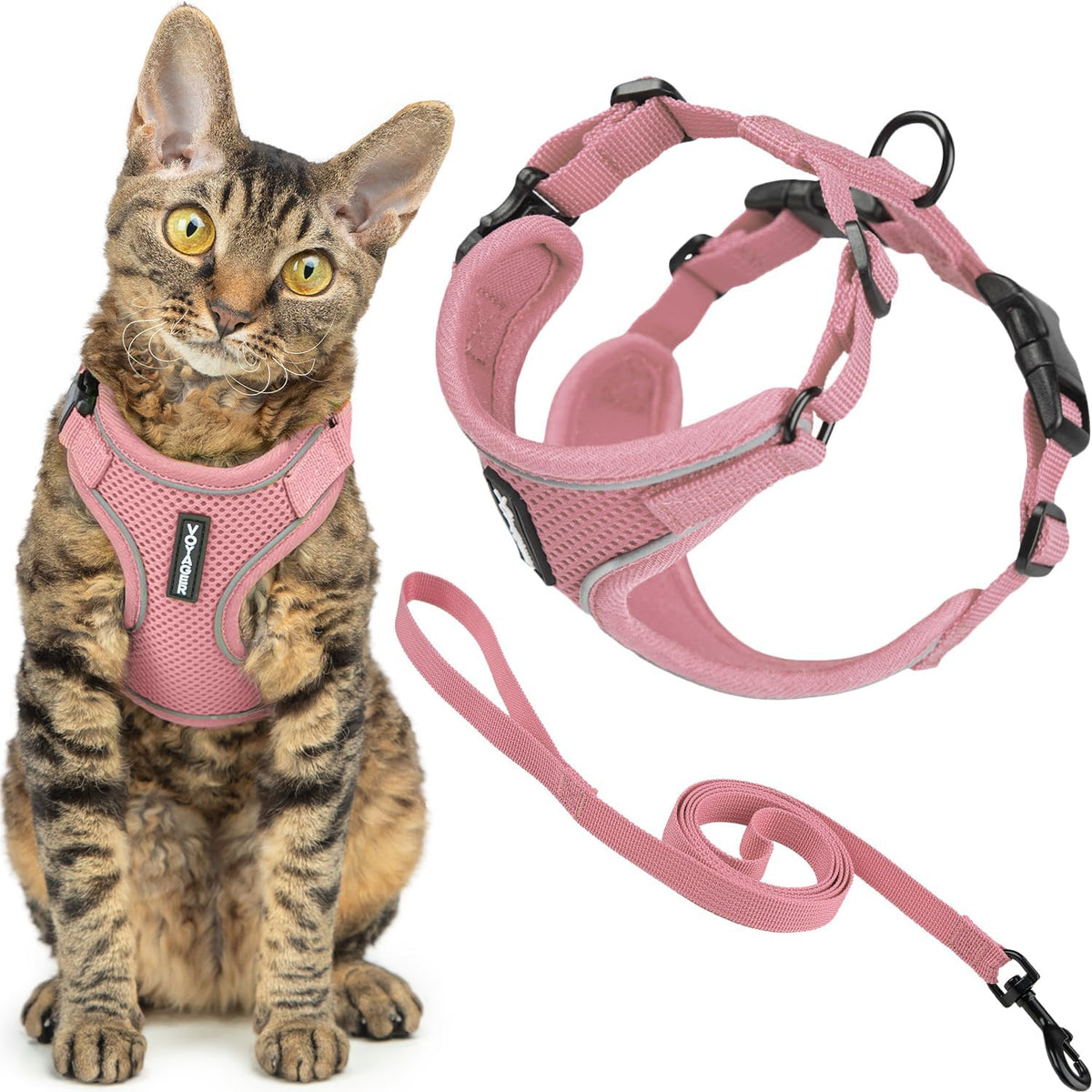Voyager Escape-Proof Step-in Harness & Leash, Orange - Pink (327) / M (Chest: 16.5 - 19.5")