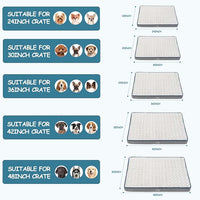 EMPSIGN Reversible Cool and Warm Dog Bed for Crate Pad, Pet Beds with Washable and Removable Cover, Dogs Crate Bed Sleeping Mats, Bed for Dog Crate for Large Medium Small Dogs, Grey