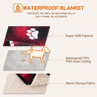 Waterproof Dog Blankets for Large Dogs 50"x60" Dark Grey – Essentials for Dogs - Paw Red / 30"x40" - image 4