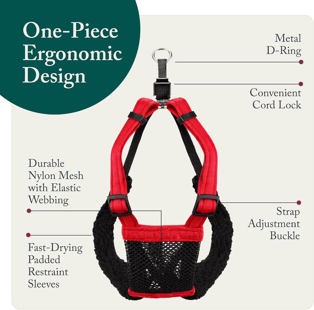 Sporn No Pull Dog Harness - Medium / Red - image 3