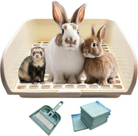 Rabbit Litter Box, Extra Large Bunny Litter Box with Grate