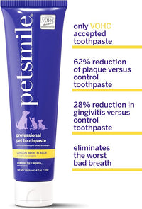 Petsmile Professional Pet Toothpaste for Cats & Dogs - Only VOHC Accepted Toothpaste - Clinically Proven to Control Plaque & Tartar Calprox Formula (London Broil, 4.2 Oz)