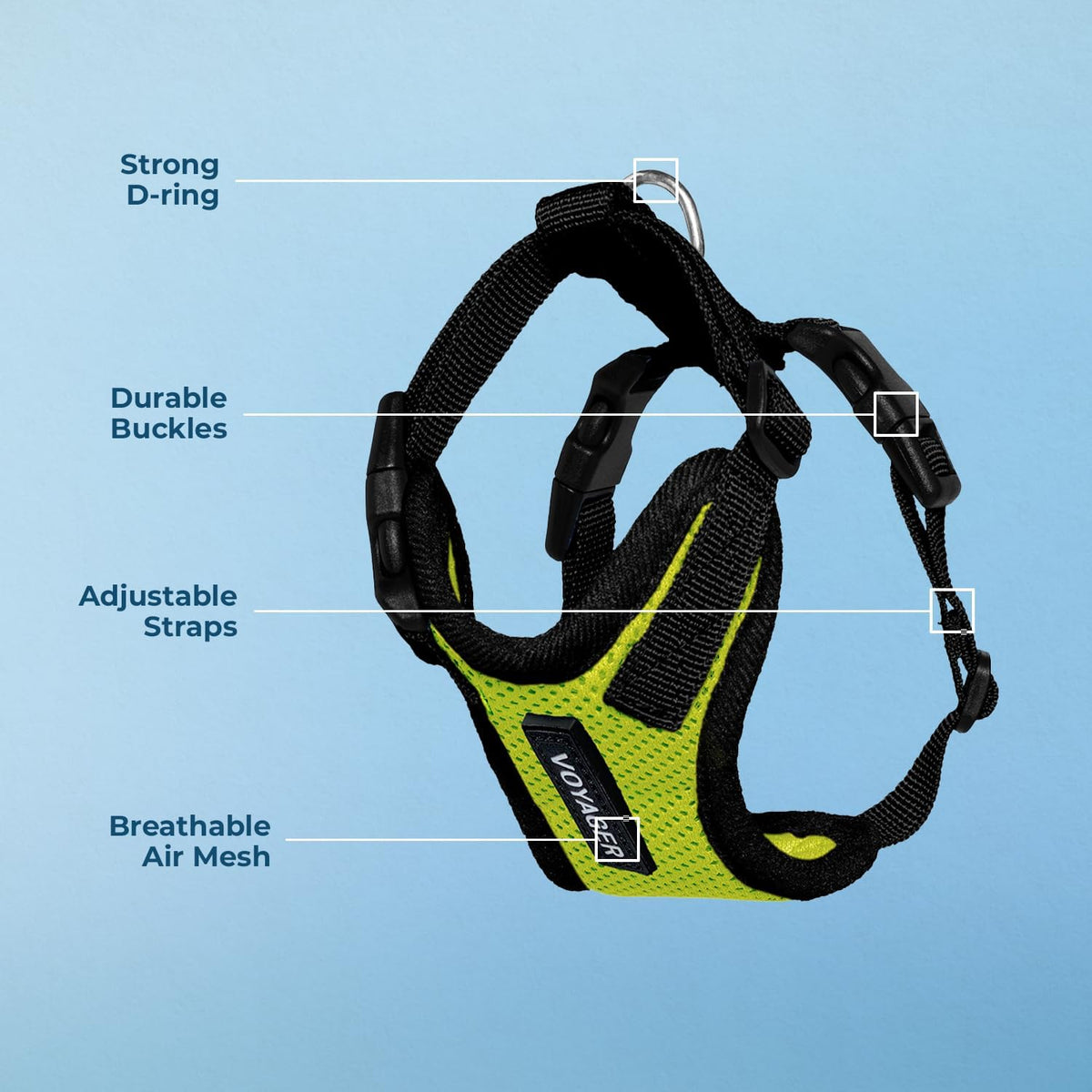 Voyager Step-in Lock Dog Harness, Pink - Harness (Lime Green/Black Trim) / L (Chest: 20 - 25") - image 4