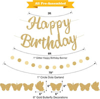 Halloween Birthday Banner - Gold / Butterfly - image 2