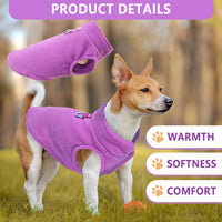 2 Pieces Fleece Dog Sweater Vest Winter Warm Dog Clothes for Small - rose,purple / XX-Large(27-36lbs) - image 3