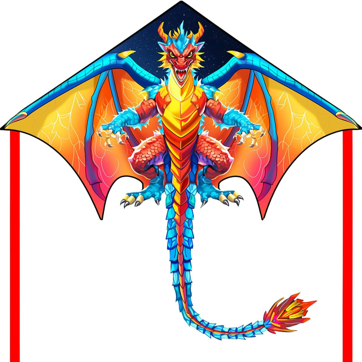 HONBO Large Delta Kite for Kids & Adults - Red Dragon