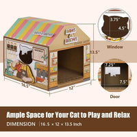 SEKAM Cardboard Cat House with Scratcher/Catnip - Coffee shop - image 2