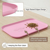 Non-Slip Silicone Dog Food Mat for Food and Water - 45 x 30 cm / Pink - image 3