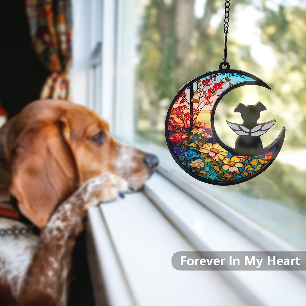 Original CCiaga DIY Dog Angel Memorial Suncatcher with Sympathy Card - 1-sunflower - image 3