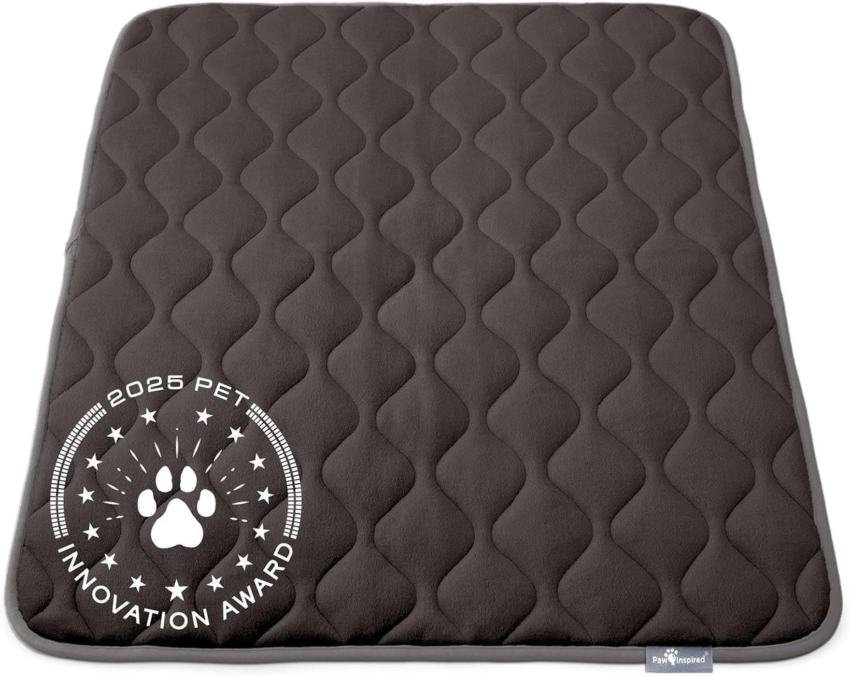 Paw Inspired Washable Padded Crate Mats for Dogs - 42 Inch / Gray