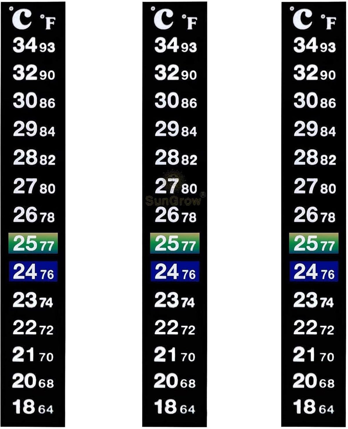 SunGrow Betta Fish Tank Thermometer Stick On - 3 Pcs Thermometer