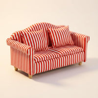 Cutemini white 1/12 scale dollhouse loveseat couch with pillows - view 4