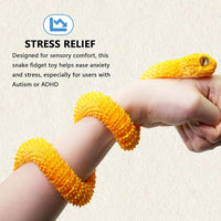 24in 3D Printed Snake Toys, Flexible 3D Printed Animal - Yellow / 24in - image 2