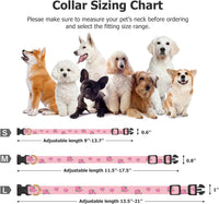 Cotton Dog Collar White and Pink Love Heart with Pendant Cute Dog - Pink Rose / S - image 3