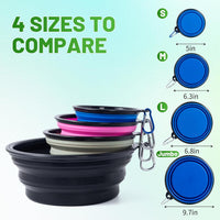 Dog Bowl Pet Collapsible Bowls - Medium / Pink+Purple - image 4