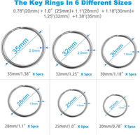 YHYZ Split Key ring Assorted, 5 Sizes - 2 / Stainless Steel - image 2