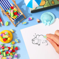 JUNEBRUSHS 150Pcs Fall Mini Erasers - Ice Cream Style - image 3