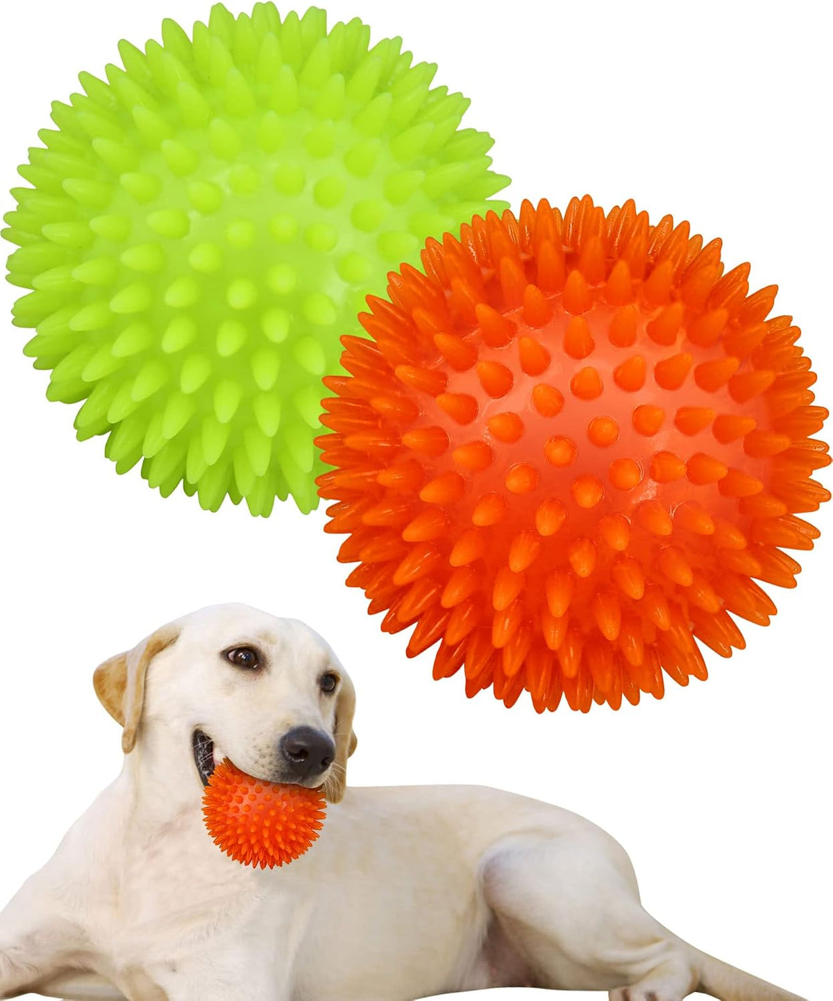 Pweituoet 4.5” Heavy Duty Squeaky Dog Balls for Medium Large Dogs - 3.5"