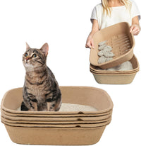 Kitty Sift Disposable Cat Litter Box Large - Litter Box Sifting Kit / Large (6-Piece Set)