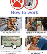 Personalized Dog Tag, Laser Engraving QR Code - Medium to Large Breeds - 1.25" / Red - image 4