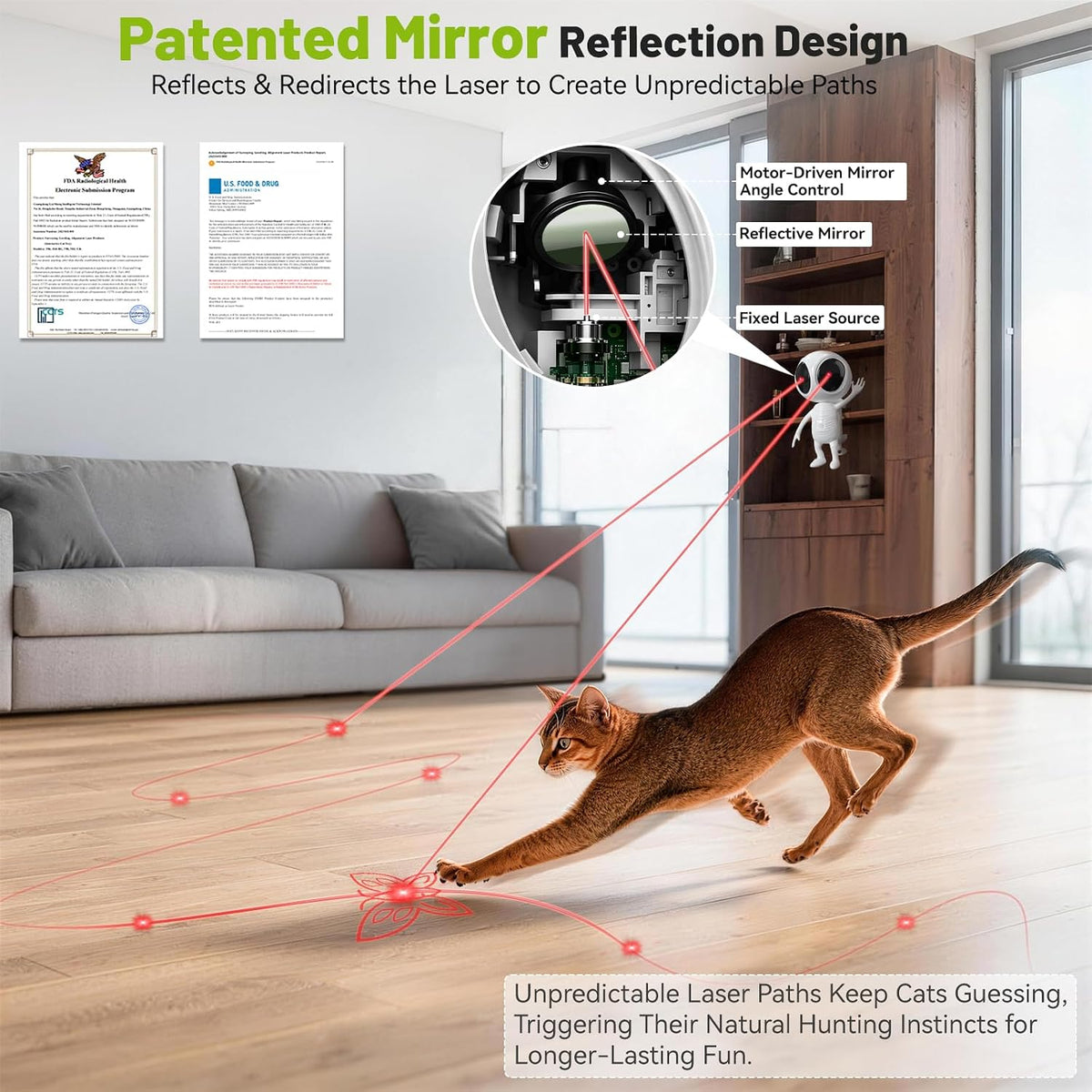 ORSDA Laser Cat Toys for Indoor Cats - Wihte - image 2