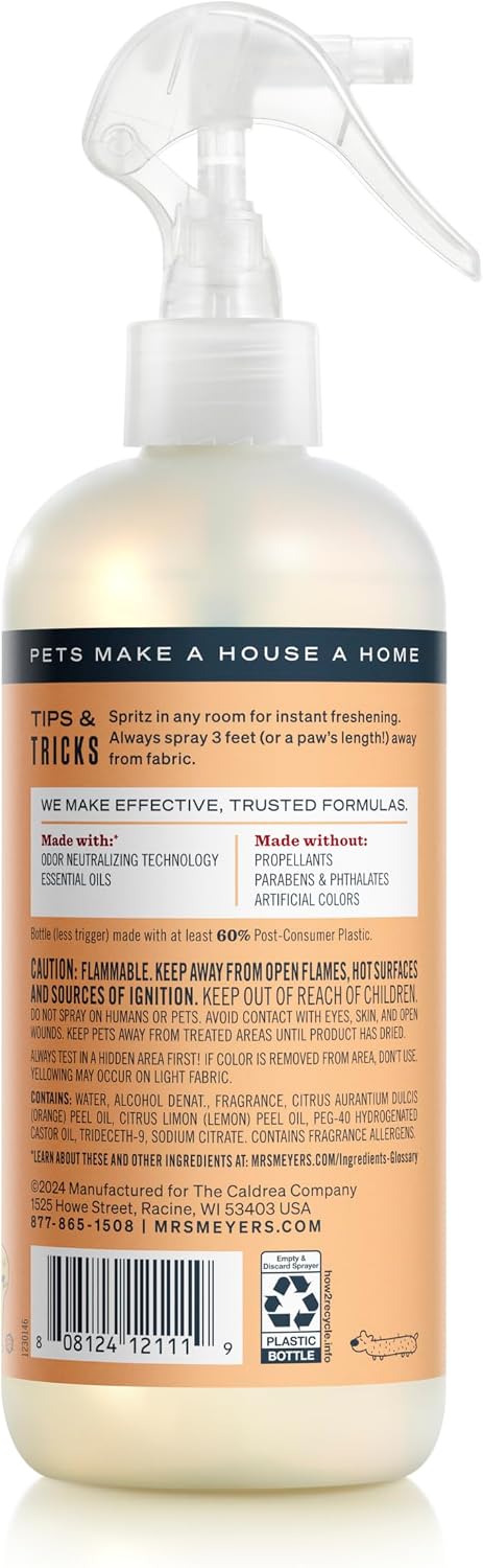 MRS. MEYER'S CLEAN DAY Pet Odor Neutralizer, Coconut Leaf Scent - Orange Blossom / 12 Fl Oz (Pack of 1) - image 2