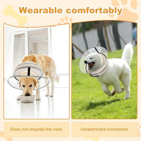 Dog Cone Collar with Enhanced Anti-Licking, Inflatable Dog Cone After Surgery, Adjustable Size with Soft Padding for Small Medium Large Dogs - Pale Yellow/M+