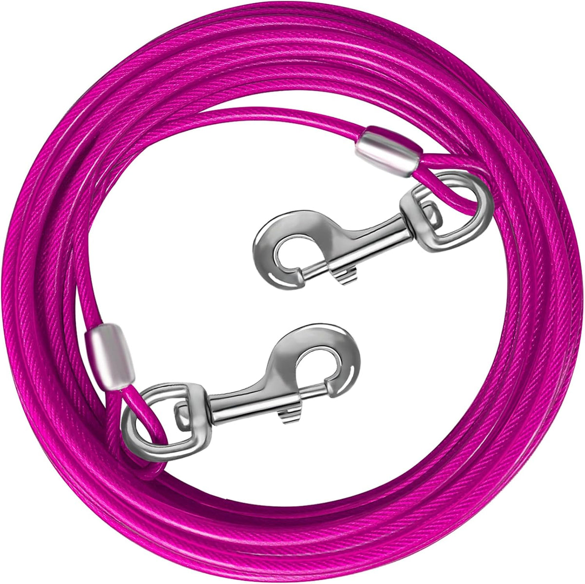 Dog Tie Out Cable, Dog Runner Cable – Essentials for Dogs - 15FT / Pink