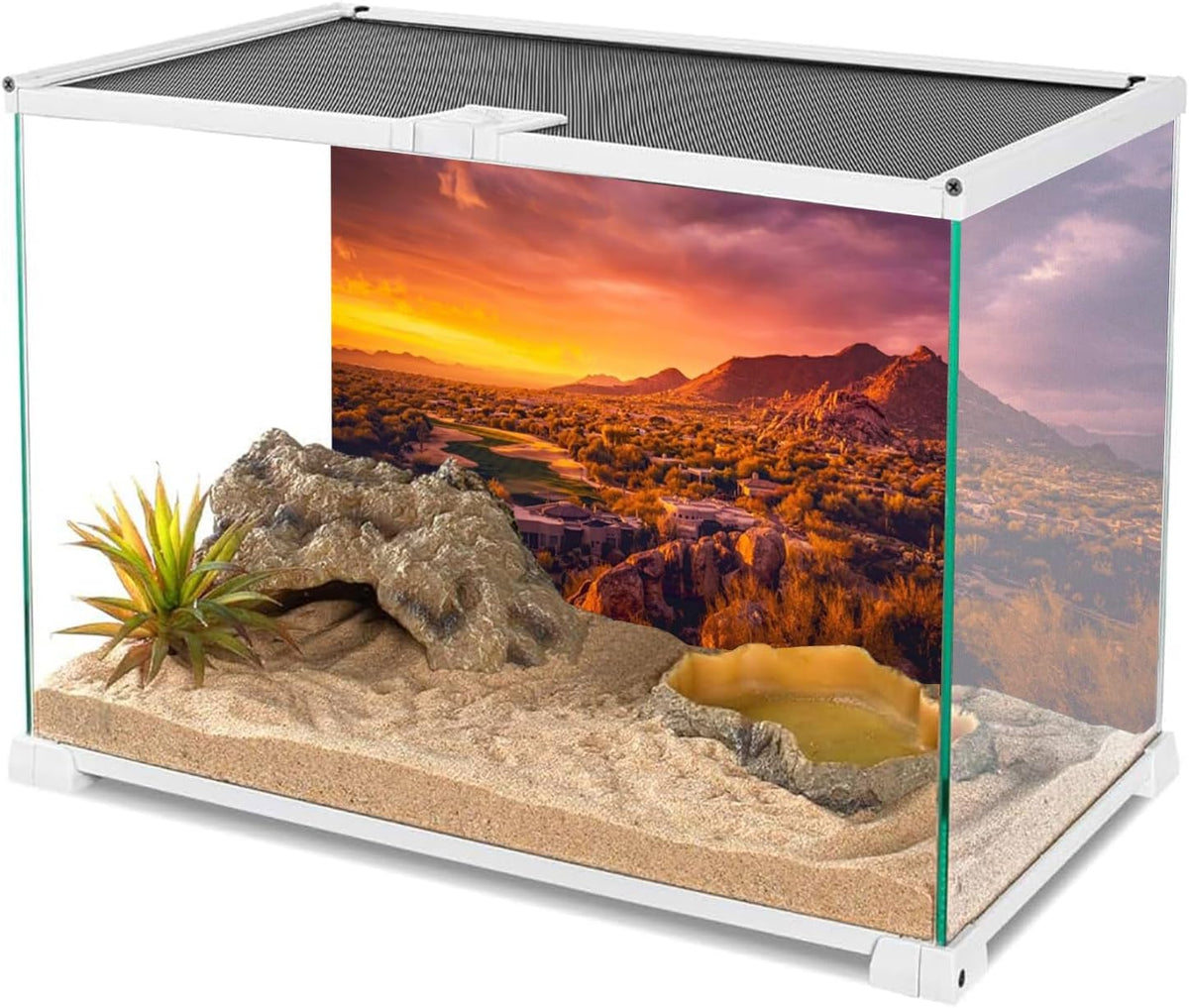 48x20 in Sun Desert Terrarium Backdrop Mountain Reptile Habitat - 24x16in/60x40cm - image 3