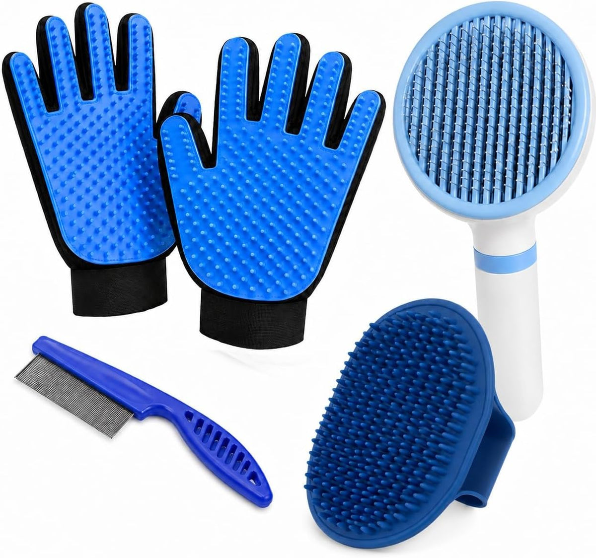 NVNAN Pet Hair Removal Glove for Dogs & Cats - Blue-4