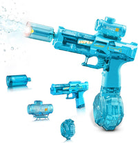 YRIOWMI black electric water gun with automatic squirt and multi-color LED lights