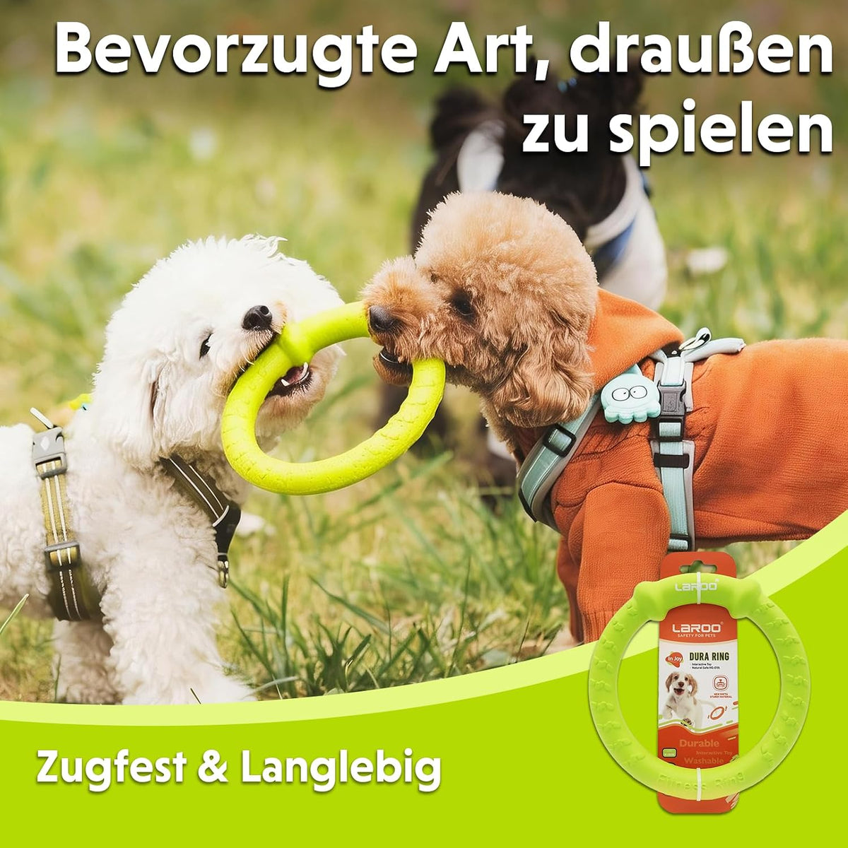 LaRoo Dog Flying Ring Toys, Floating Flying Disc Toys - Green-S - image 2
