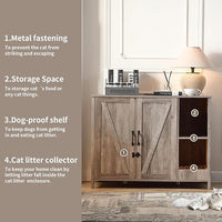 Cat Litter Robot Enclosure,Large Space for Placing Litter Robot 3/4,Power Outlet and Dog-Proof Shelf for Litter Robot Cabinet,Litter Collector for Automatic Litter Box Enclosure,Grey