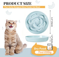 Melamine Slow Feeder Cat Bowls, Dishwasher Safe - Blue / 2"H - image 2