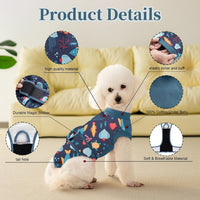 Recovery suit for dogs and cats in stretchy breathable fabric with magic tape closure - view 3