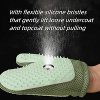 Pet Hair Remover Glove, All-in-One Grooming Mist Glove for Pets, Upgrade Efficient Pet Hair Remover Electrostatic Gloves Grooming Spray Comb, Gentle Deshedding Efficient for Dogs & Cats (Green)