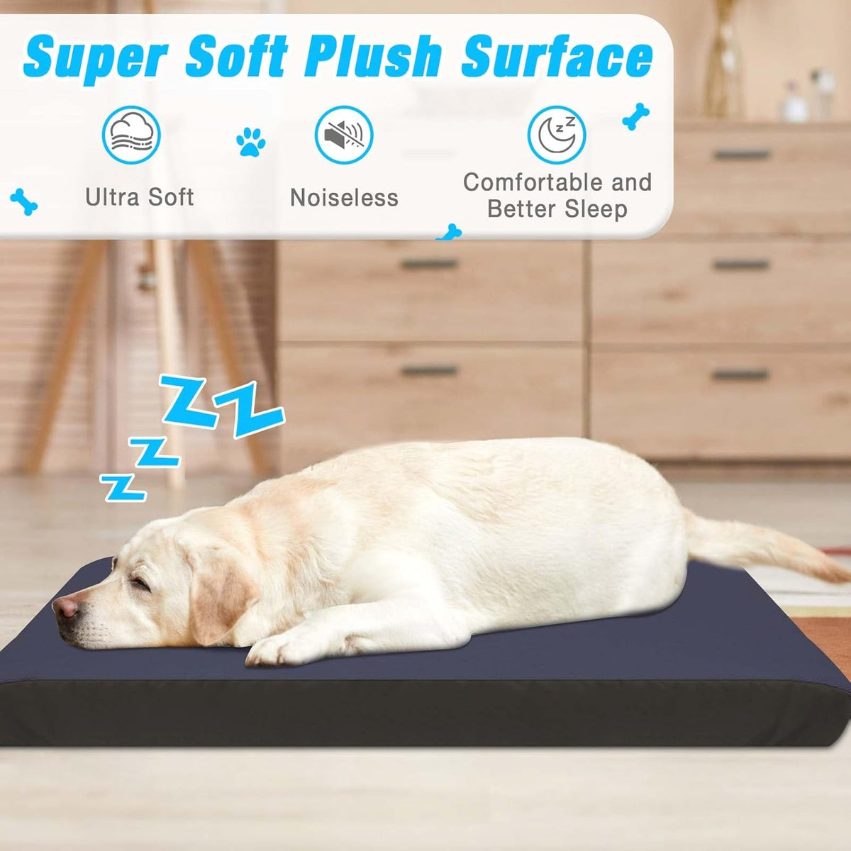 Dog Bed Covers Replacement Washable 100% Waterproof Dog Bed Sheets - Blue-44 x35 inch - image 3
