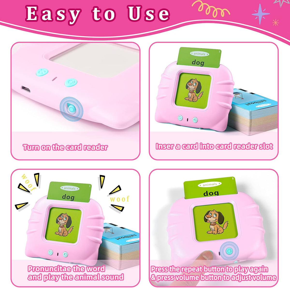 QuTZ Phonics Learning Toy for Preschool Kids - Pink / Basic 248 Words ABC+123 - image 3