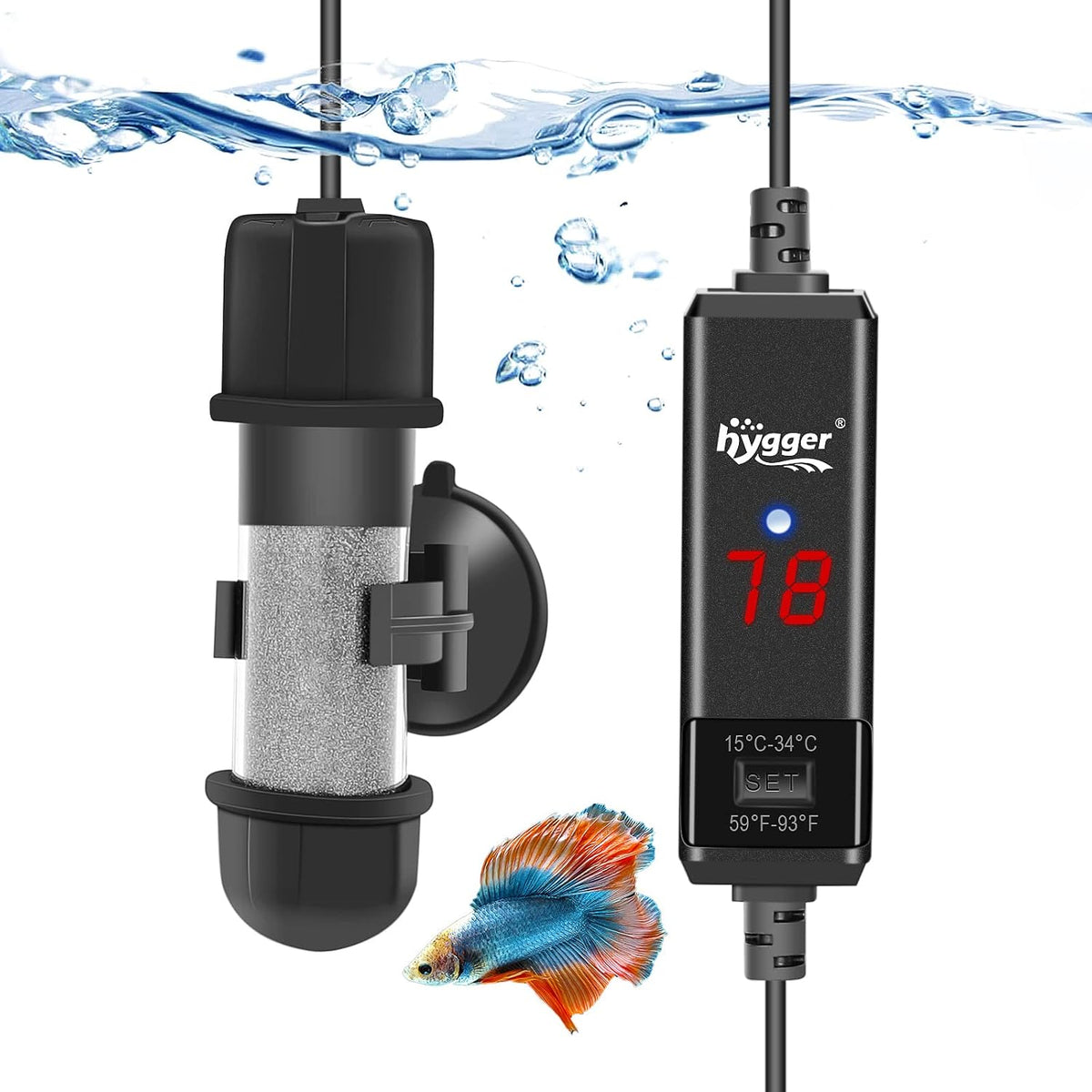 hygger Small Aquarium Betta Heater - 10W