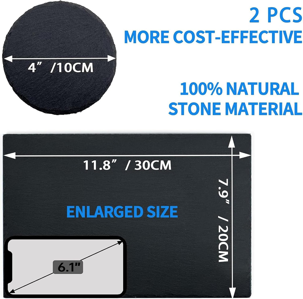 Reptile Basking Platform 6 × 6", Extra Large Reptile Slate - 11.8 × 7.9 IN + 4 IN - image 2