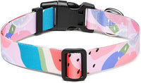 Mercano Adjustable Dog Collar - Special Design Patterns, Soft Nylon Comfortable Durable Pet Collar for Small Medium Large Dogs (M, Watermelon)