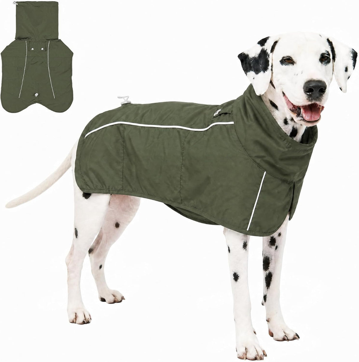 Tuff Pupper Waterproof Dog Raincoat - Woodland Olive / Large (40-60 lbs)